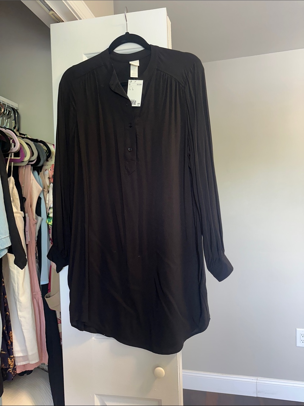 H&M Black Long Sleeve Tunic Dress
